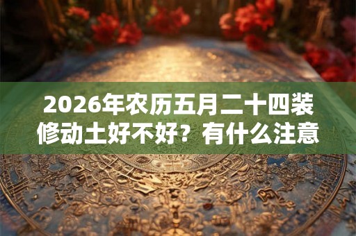 2026年农历五月二十四装修动土好不好？有什么注意事项？