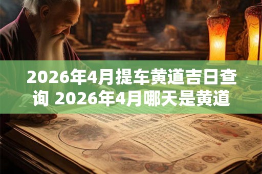 2026年4月提车黄道吉日查询 2026年4月哪天是黄道吉日提车