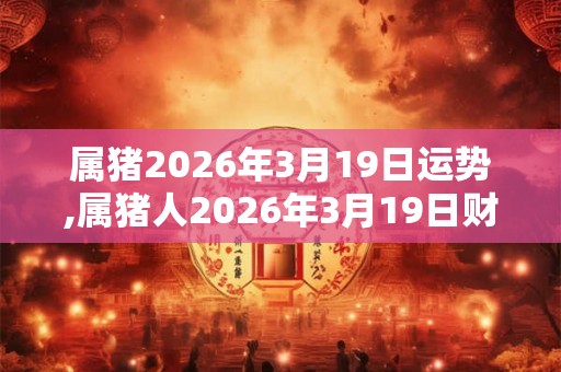 属猪2026年3月19日运势,属猪人2026年3月19日财运,生肖猪2026年3月19日运势