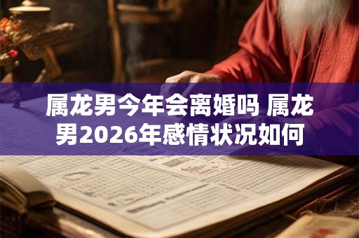 属龙男今年会离婚吗 属龙男2026年感情状况如何