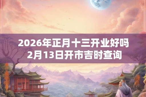 2026年正月十三开业好吗 2月13日开市吉时查询