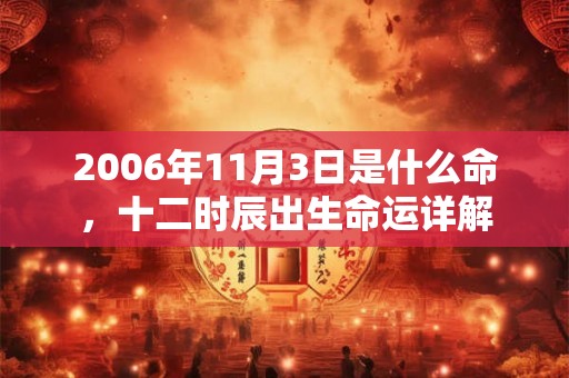 2006年11月3日是什么命，十二时辰出生命运详解