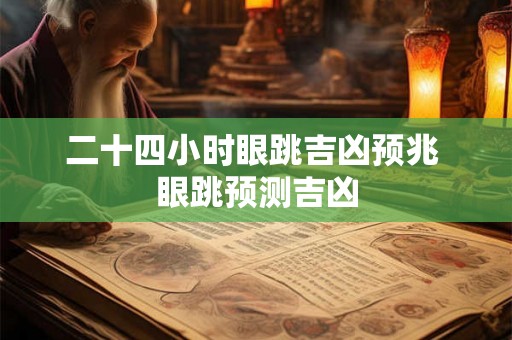 二十四小时眼跳吉凶预兆 眼跳预测吉凶 二十四小时眼跳吉凶预兆 眼跳预测吉凶