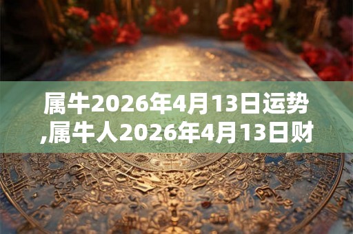 属牛2026年4月13日运势,属牛人2026年4月13日财运,生肖牛2026年4月13日运势