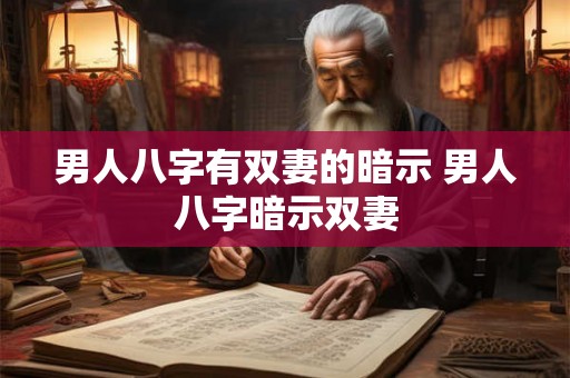 男人八字有双妻的暗示 男人八字暗示双妻