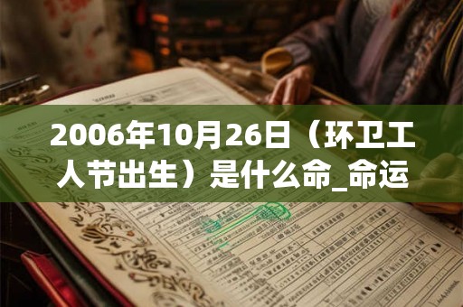 2006年10月26日（环卫工人节出生）是什么命_命运如何