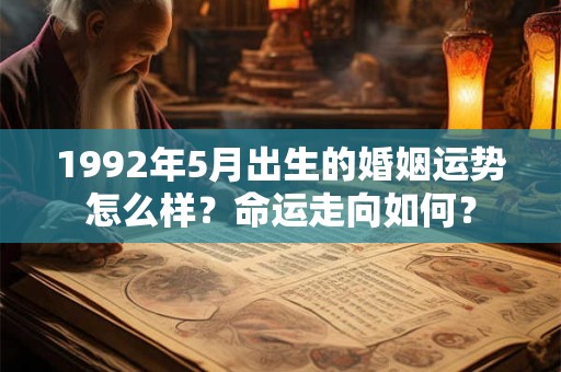 1992年5月出生的婚姻运势怎么样?命运走向如何? 1992年5月出生的婚姻运势怎么样?命运走向如何?