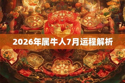 2026年属牛人7月运程解析