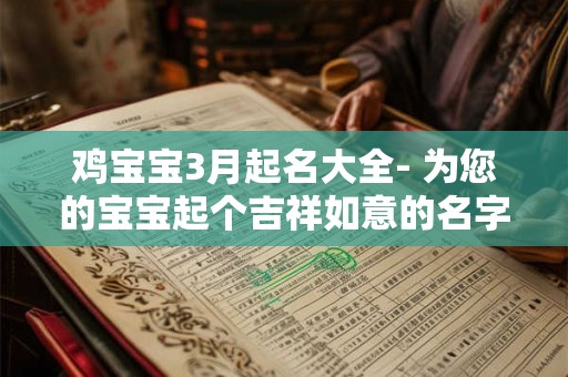 鸡宝宝3月起名大全- 为您的宝宝起个吉祥如意的名字! 鸡宝宝3月起名大全- 为您的宝宝起个吉祥如意的名字!