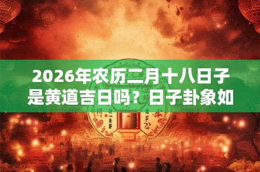 2026年农历二月十八日子是黄道吉日吗？日子卦象如何？