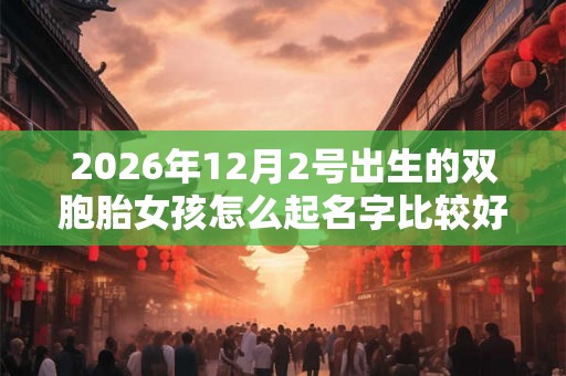 2026年12月2号出生的双胞胎女孩怎么起名字比较好,五行属什么? 2026年12月2号出生的双胞胎女孩怎么起名字比较好,五行属什么?