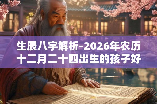 生辰八字解析-2026年农历十二月二十四出生的孩子好吗
