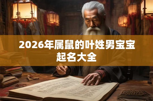 2026年属鼠的叶姓男宝宝起名大全