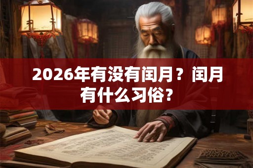 2026年有没有闰月？闰月有什么习俗？