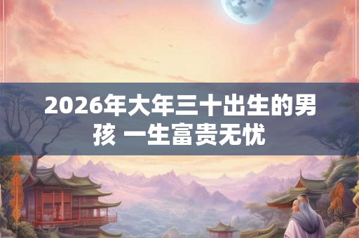 2026年大年三十出生的男孩 一生富贵无忧