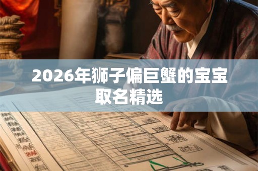 2026年狮子偏巨蟹的宝宝取名精选