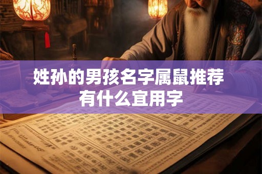 姓孙的男孩名字属鼠推荐 有什么宜用字