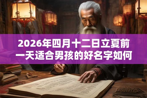 2026年四月十二日立夏前一天适合男孩的好名字如何起？