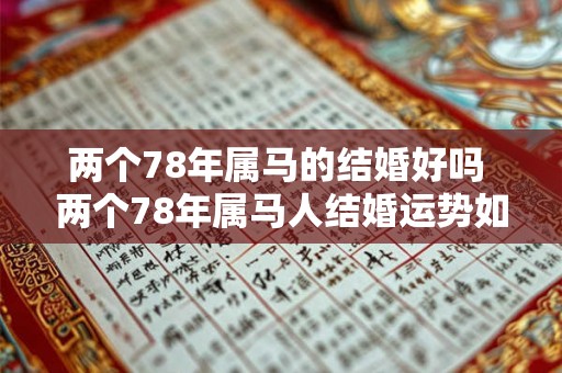 两个78年属马的结婚好吗 两个78年属马人结婚运势如何