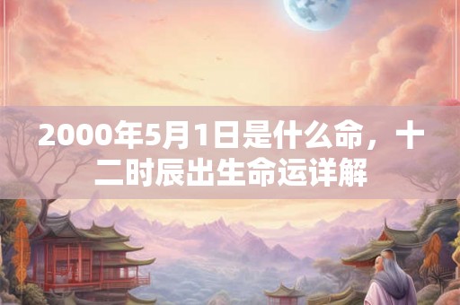 2000年5月1日是什么命，十二时辰出生命运详解