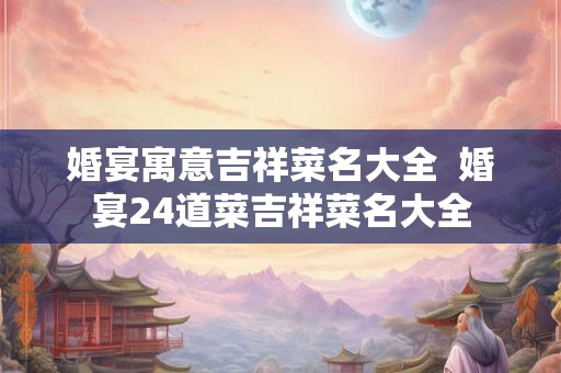 婚宴寓意吉祥菜名大全  婚宴24道菜吉祥菜名大全