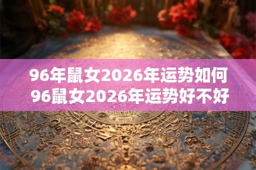 96年鼠女2026年运势如何 96鼠女2026年运势好不好