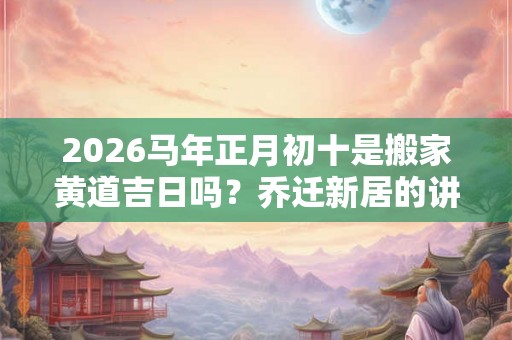 2026马年正月初十是搬家黄道吉日吗？乔迁新居的讲究