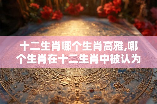 十二生肖哪个生肖高雅,哪个生肖在十二生肖中被认为高雅？