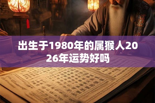 出生于1980年的属猴人2026年运势好吗