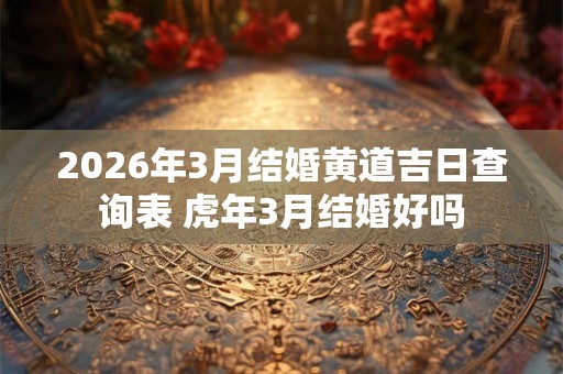 2026年3月结婚黄道吉日查询表 虎年3月结婚好吗