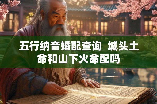 五行纳音婚配查询  城头土命和山下火命配吗