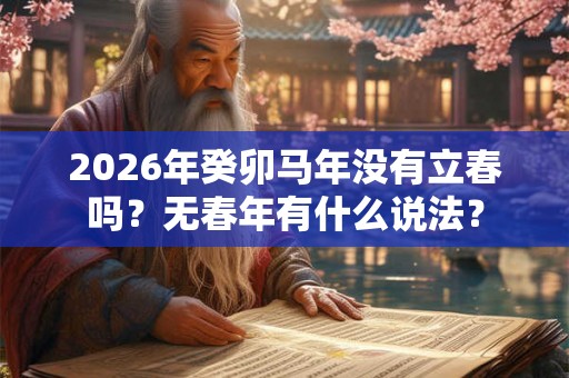 2026年癸卯马年没有立春吗？无春年有什么说法？