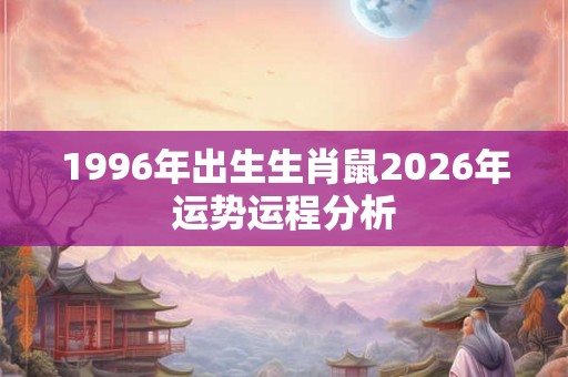 1996年出生生肖鼠2026年运势运程分析