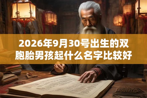 2026年9月30号出生的双胞胎男孩起什么名字比较好，五行属什么