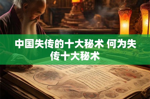 中国失传的十大秘术 何为失传十大秘术