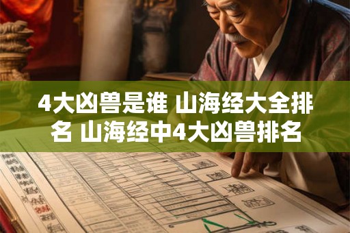 4大凶兽是谁 山海经大全排名 山海经中4大凶兽排名 4大凶兽是谁 山海经大全排名 山海经中4大凶兽排名