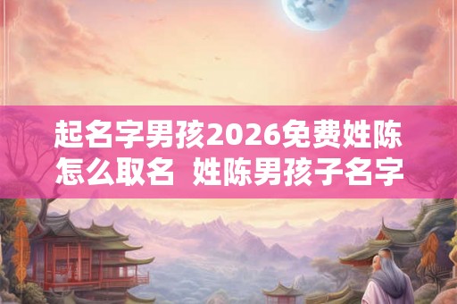 起名字男孩2026免费姓陈怎么取名 姓陈男孩子名字独特的 起名字男孩2026免费姓陈怎么取名 姓陈男孩子名字独特的