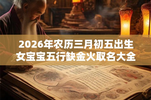 2026年农历三月初五出生女宝宝五行缺金火取名大全