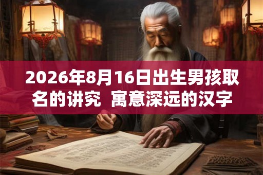 2026年8月16日出生男孩取名的讲究  寓意深远的汉字详解