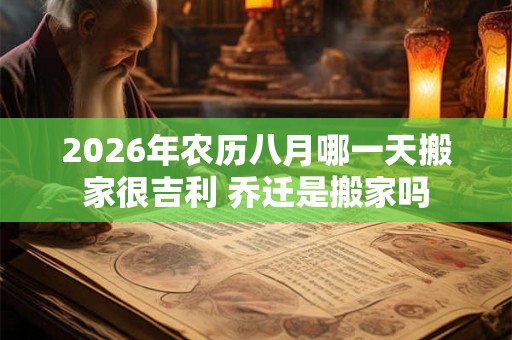 2026年农历八月哪一天搬家很吉利 乔迁是搬家吗 2026年农历八月哪一天搬家很吉利 乔迁是搬家吗