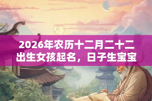2026年农历十二月二十二出生女孩起名,日子生宝宝好吗? 2026年农历十二月二十二出生女孩起名,日子生宝宝好吗?