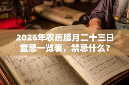 2026年农历腊月二十三日宜忌一览表,禁忌什么? 2026年农历腊月二十三日宜忌一览表,禁忌什么?