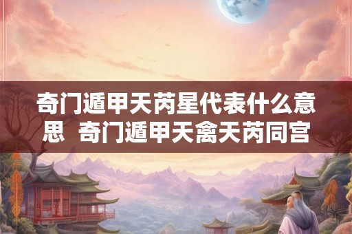 奇门遁甲天芮星代表什么意思  奇门遁甲天禽天芮同宫