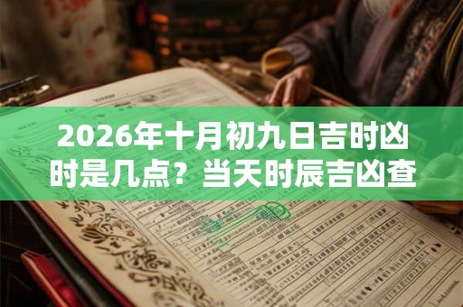2026年十月初九日吉时凶时是几点？当天时辰吉凶查询