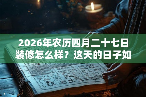 2026年农历四月二十七日装修怎么样？这天的日子如何？