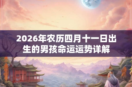 2026年农历四月十一日出生的男孩命运运势详解 2026年农历四月十一日出生的男孩命运运势详解