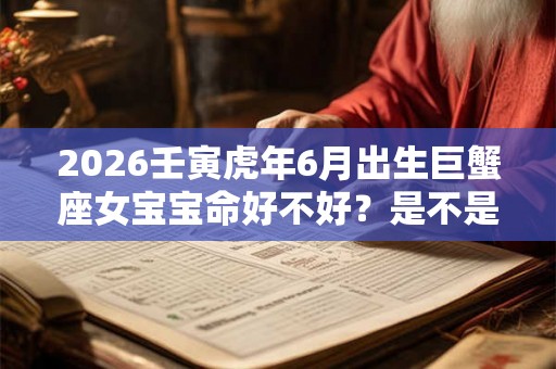 2026壬寅虎年6月出生巨蟹座女宝宝命好不好?是不是富贵命? 2026壬寅虎年6月出生巨蟹座女宝宝命好不好?是不是富贵命?