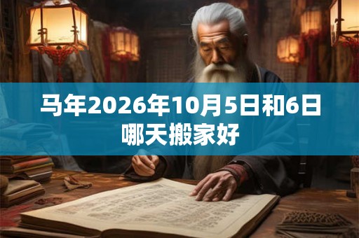 马年2026年10月5日和6日哪天搬家好