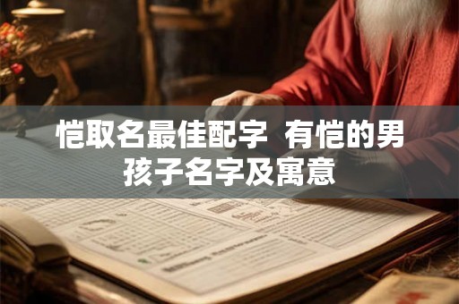 恺取名最佳配字  有恺的男孩子名字及寓意