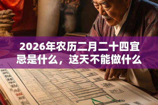 2026年农历二月二十四宜忌是什么，这天不能做什么？